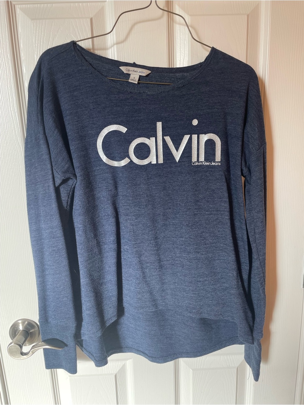 Calvin Klein Jeans Navy Blue Long Sleeve Logo Shirt